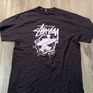Stussy Black and White Graphic Tee